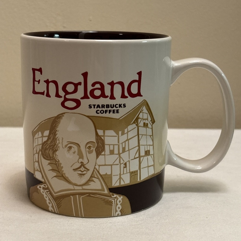 2015 Starbucks England 16oz Coffee Mug Global Icon Collector Series Shakespeare